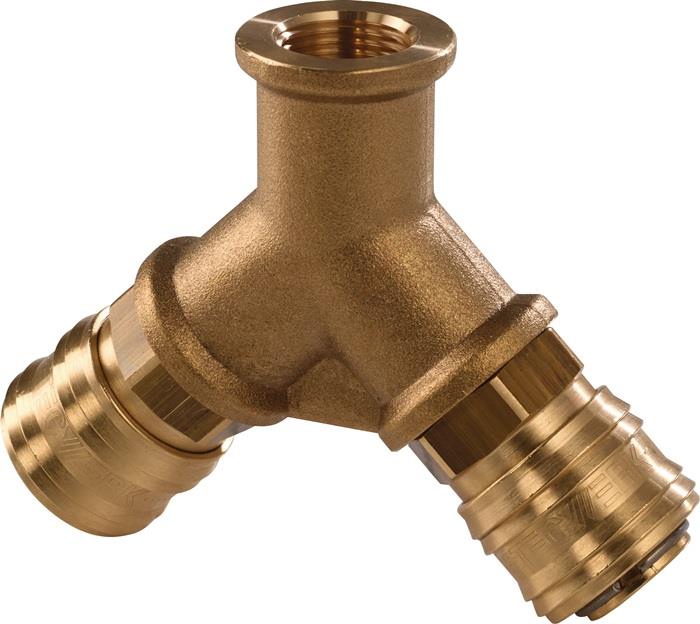 TECWERK 2000351946 Verteiler Gew.G 3/8 Zoll/15,39mm IG,2 Kupplungen DN 7,2 TECWE