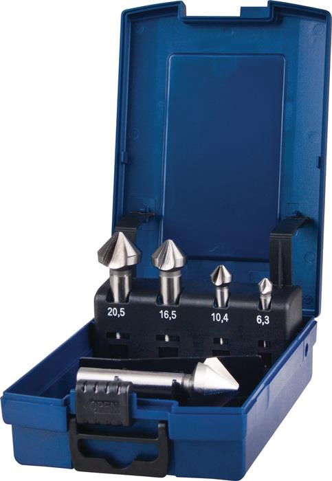 TECWERK  Kegelsenker-Satz DIN 335 C 90 ° 6,3-25 mm HSS 5-teilig Kunststoffkasset