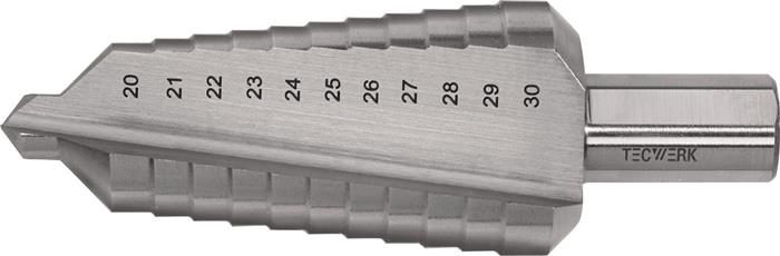 TECWERK 2000862085 Stufenbohrer Bohrber.20-30mm HSS ger.genutet Z.2 Stufen 11 TE