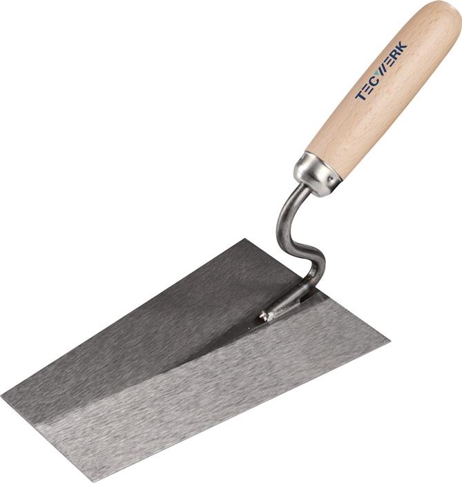 TECWERK 2000816714 Maurerkelle L.180mm B.125mm m.Buchenholzheft,S-Hals gehär.Sta