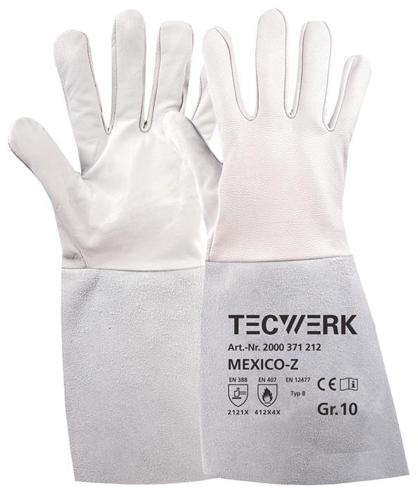 TECWERK 2000371220 Schweißerhandschuhe Mexico Z Gr.11 grau EN 388/407/12477 10PA