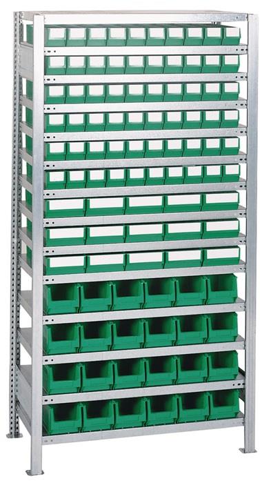 TECWERK  Steckregal  H2000xB1000xT400mm Anbauregal 12 Stahlböden 60 x 3 blau, 60