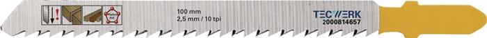 TECWERK 2000814657 Stichsägeblatt Gesamt-L.100mm Zahnt.2,5mm S.1,27mm HCS 5 St./