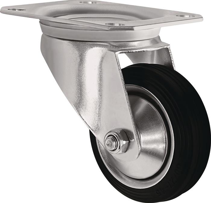 TECWERK 2000276004 Lenkrolle D.200mm Trgf.205kg VG Platte L135xB110mm TECWERK 20