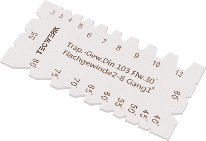 TECWERK 2000851431 Dreh-/Gewindestahllehre Trapez-,Whitworth- u.Metrischgewinde