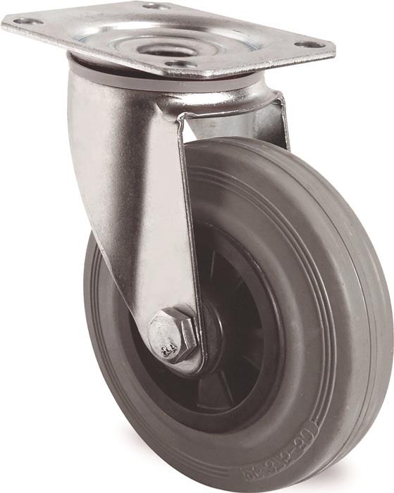 TECWERK 2000276105 Lenkrolle D.125mm Trgf.100kg m.Platte PP VG grau TECWERK 2000