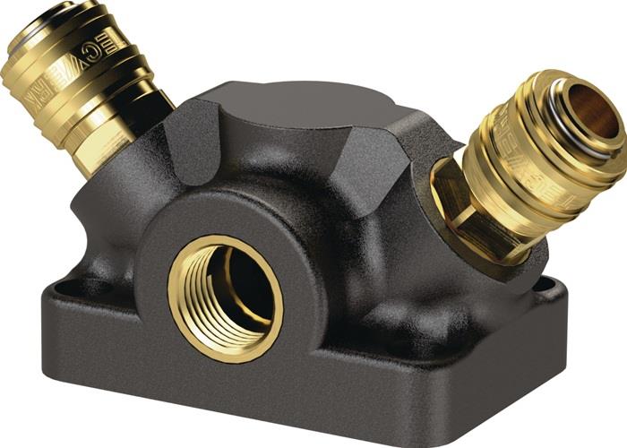 TECWERK 2000351964 Endverteilerdose Gew.G 3/4 Zoll/26,44mm IG,2 Kupplungen DN 7,