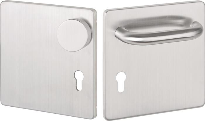 TECWERK  Breitschildgarnitur NW-405-2 Edelstahl matt PZ Breitschild-Wechselgarni