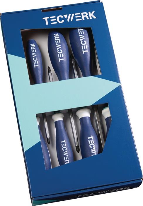 TECWERK  Schraubendreher-Satz  7-teilig Schlitz / PH / PZD 3-Komponentengriff 6-