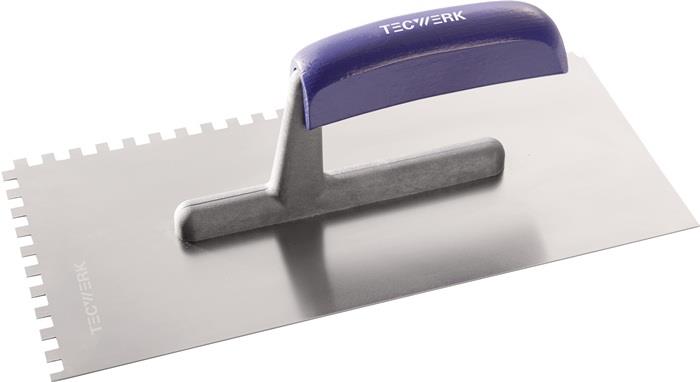 TECWERK 2000816760 Glättekelle L.280mm B.130mm Zahn 6x6 rostfr.m.H-Heft VA S.0,7