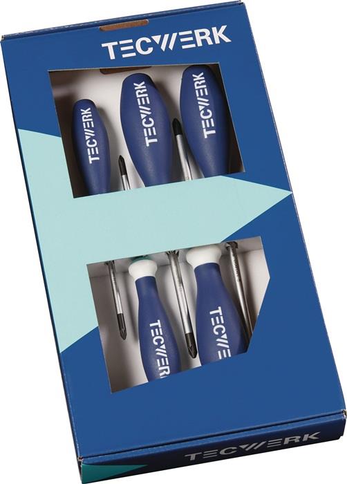 TECWERK  Schraubendreher-Satz  6-teilig Schlitz / PH 3-Komponentengriff Rundklin
