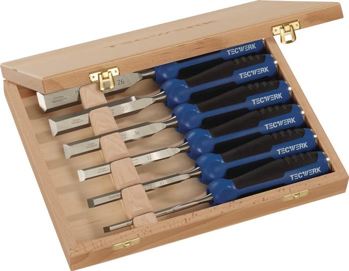 TECWERK  Stechbeitel-Satz  6,10,12,16,20,26 mm 2-Komponentenheft 6-teilig