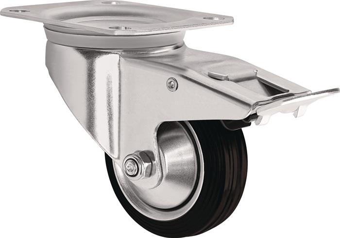 TECWERK  Lenkrolle mit Totalfeststeller  Rad-Ø 200 mm Tragfähigkeit 205 kg mit T