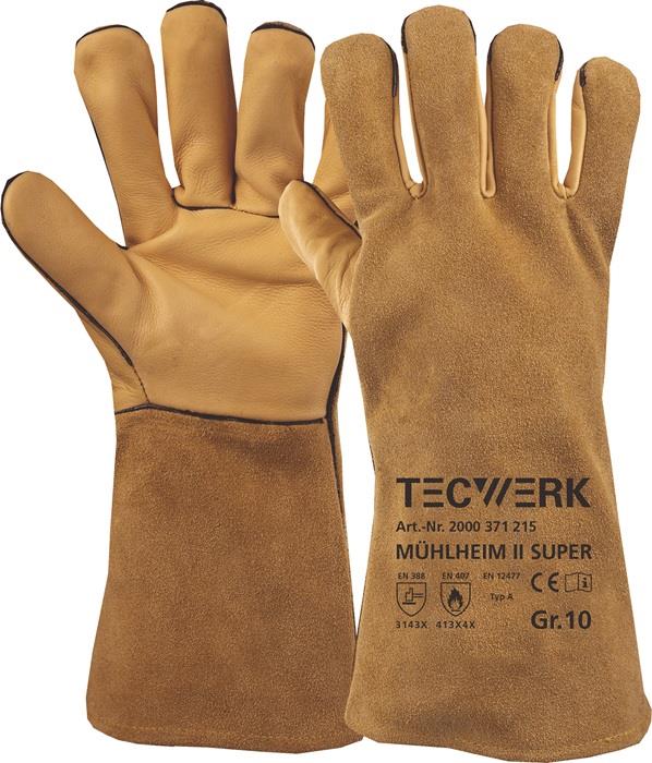TECWERK  Schweißerhandschuhe Mühlheim II Super Größe 9 gelb EN 388, EN 407, EN 1