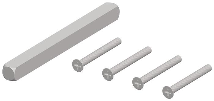 TECWERK  Befestigungs-Set NW-400-10 47-56 mm 4xM4 x 60 mm