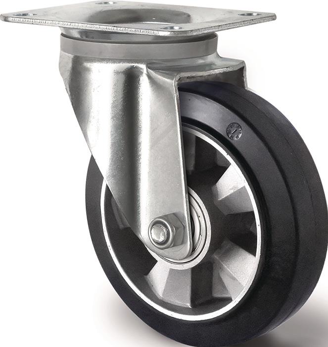 TECWERK  Schwerlastlenkrolle  Rad-Ø 160 mm Tragfähigkeit 400 kg Lenkrolle Elasti