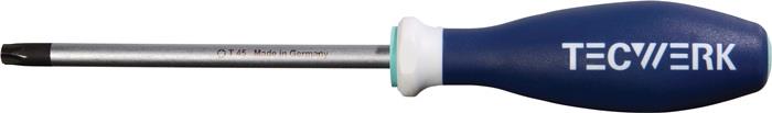 TECWERK 2000827102 Schraubendreher Gr.T 45 Klingen-L.130mm 3K-Griff Rundkl.TECWE