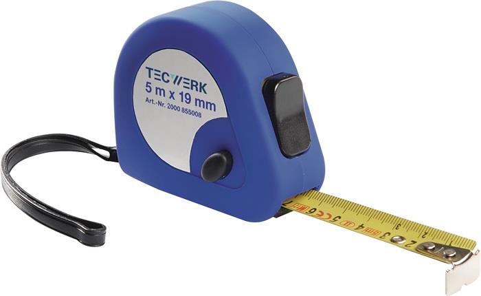 TECWERK  Taschenrollbandmaß  Länge 2 m Breite 16 mm mm/cm EG II Kunststoff Autom