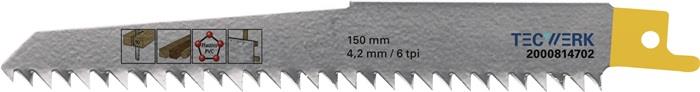 TECWERK 2000814702 Säbelsägeblatt L.150mm B.19mm 4,2mm TPI 6 HCS/CV 5 St./Karte