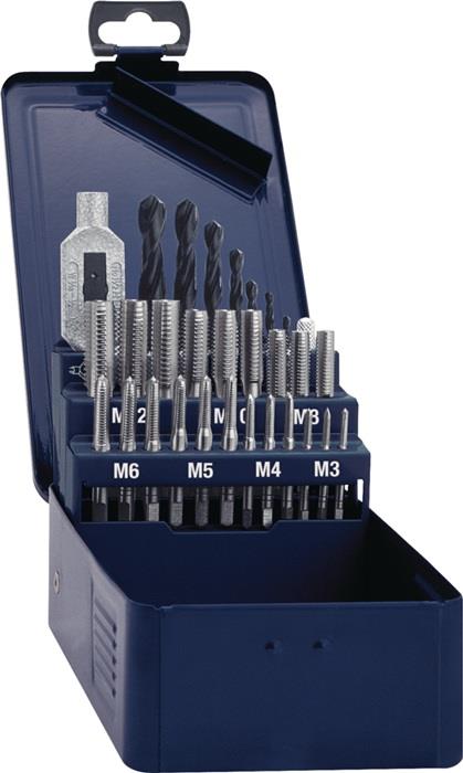 TECWERK  Gewindebohrer-Satz DIN 352 M3-M12 29 teilig HSS