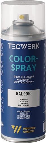 TECWERK 2000354211 Colorspray reinweiß hochglänzend RAL 9010 400ml Spraydose TEC