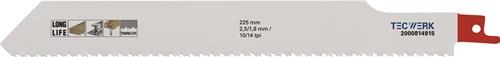 TECWERK 2000814915 Säbelsägeblatt L.225mm B.25mm TPI 10/14 2,5/1,8mm 5 St./Karte