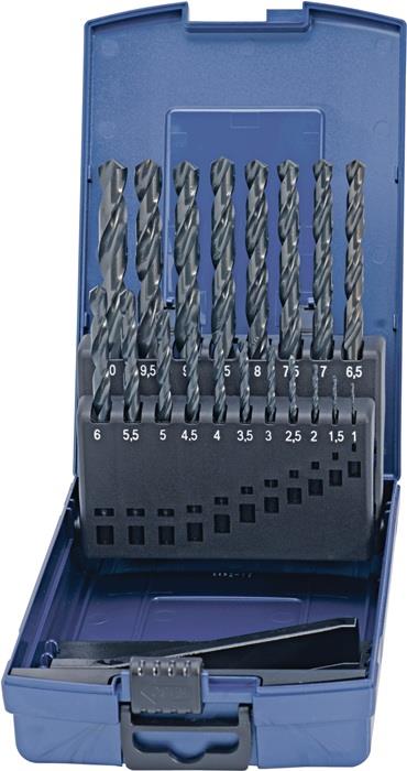 TECWERK  Spiralbohrer-Satz DIN 338 Typ N Nenn-Ø 1-10x0,5 mm HSS 19 teilig Kunsts