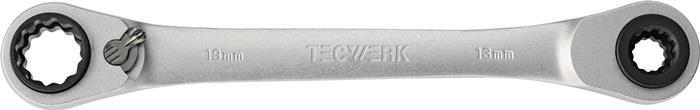 TECWERK 2000821481 Multifunktionsknarrenring schlüssel 4in1 10/13/17/19mm 12-KT.