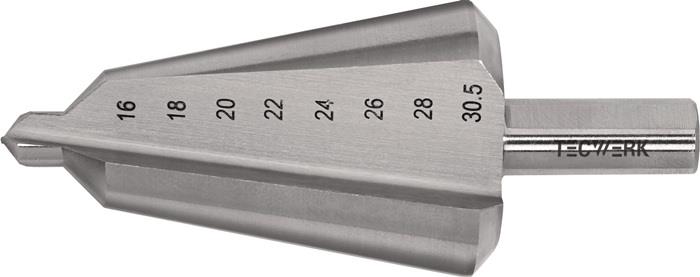 TECWERK 2000862023 Blechschälbohrer Bohrber.16-30,5mm HSS-Co Gesamt-L.76mm Z.2 T