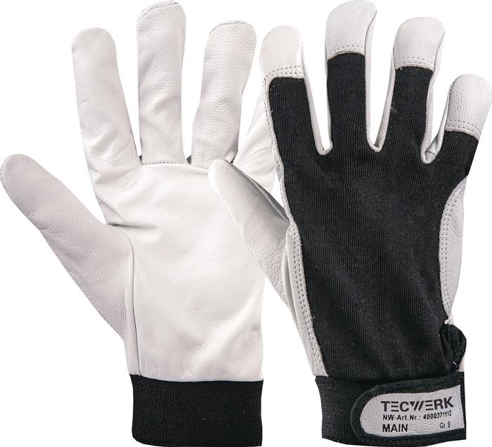 TECWERK 2000371114 Handschuhe Main Gr.11 schwarz/naturfarben EN 388 PSA II TECWE