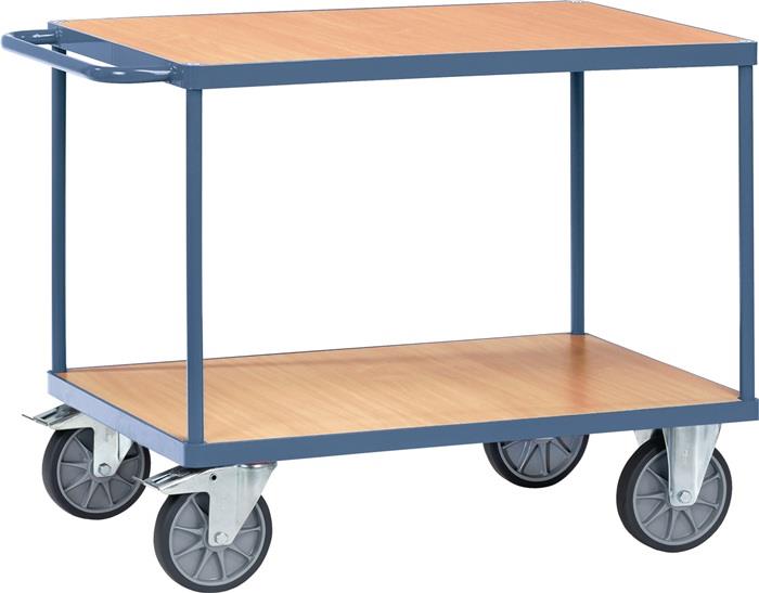 TECWERK  Tischwagen  2 Ladeflächen L1000xB700mm saphirblau, RAL 5003 Trgf.600 kg