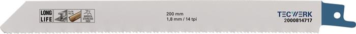 TECWERK 2000814892 Säbelsägeblatt L.200mm B.19mm TPI 14 1,8mm 25 St./Karte