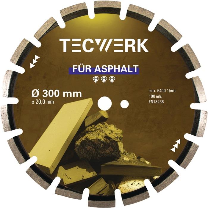 TECWERK 2000865434 Diamanttrennscheibe ASPHALT D.400mm Bohr.25,4mm Seg.-H.10mm S