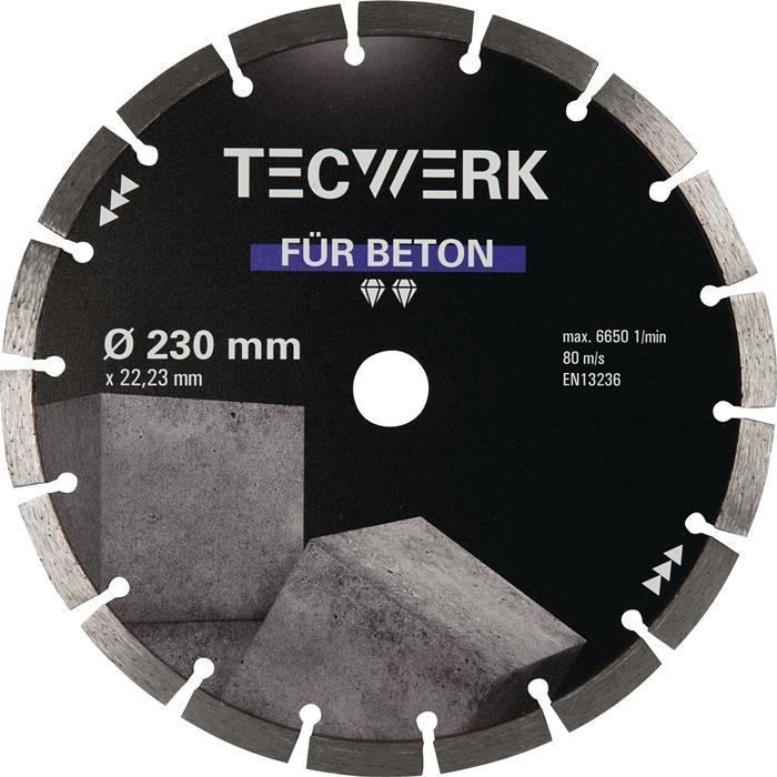 TECWERK 2000865402 Diamanttrennscheibe BETON D.230mm Bohr.22,23mm Seg.-B.38,5mm