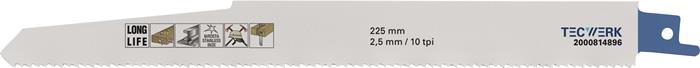 TECWERK 2000814896 Säbelsägeblatt L.225mm B.22mm TPI 10 2,5mm 3 St./Karte