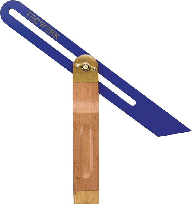 TECWERK  Schmiege Schienen-L.250mm MS blau lack.TECWERK    Schmiege mit Buchenho