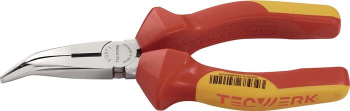 TECWERK 2000810380 Flachrundzange L.200mm 40Grad gew.VDE Mehrkomp.-Hüllen TECWER