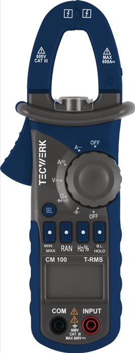 TECWERK 2000828966 Stromzangenmultimeter CM 100 10 mA-600 A AC,10 mA-600 A DC CA