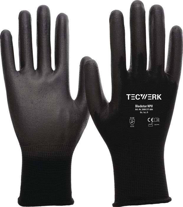 TECWERK 2000371608 Handschuhe Blackstar NPU Gr.11 (XXXL) schwarz EN 388 PSA II T