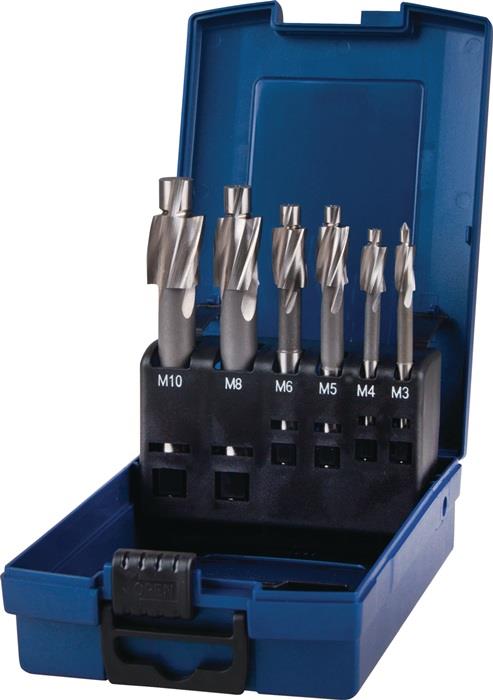 TECWERK  Flachsenker-Satz DIN 373 M3-M10 mittel für Durchgangsloch HSS Schneiden