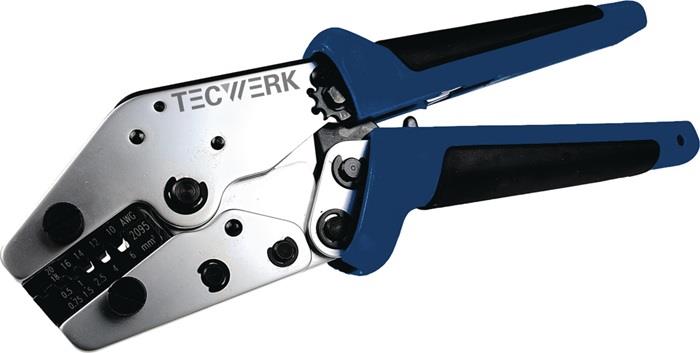 TECWERK 2000810469 Aderendhülsencrimpzange Gesamt-L.205mm 0,5-6 (AWG 24-10)mm² K