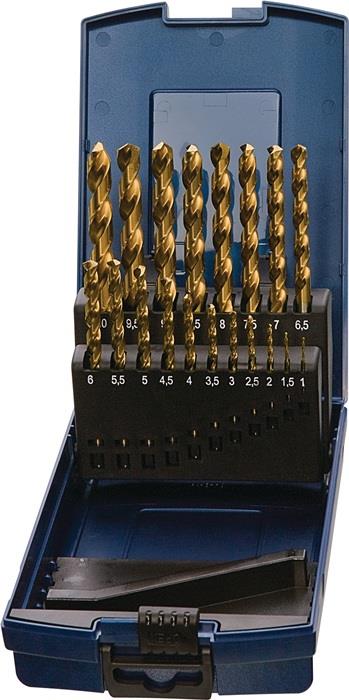 TECWERK  Spiralbohrer-Satz DIN 338 Typ N Nenn-Ø 1-13x0,5 mm HSS TiN 25 teilig Ku
