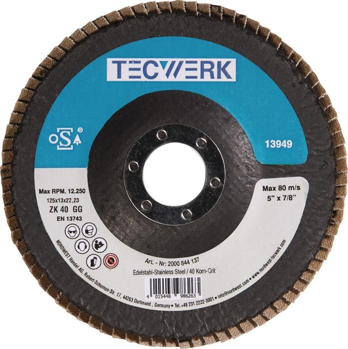 TECWERK 2000844137 Fächerscheibe Action D.125mm K.40 kon.INOX ZK TECWERK 2000844