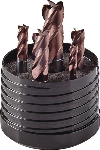 TECWERK  Schaftfräser-Set DIN 6527 L Ø 6/8/10/12/16 mm Schneidenanzahl 4 VHM TiA