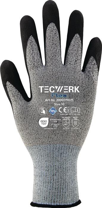 TECWERK 2000371026 Handschuhe Flex Gr.11 grau/schwarz EN 388 PSA II TECWERK 2000