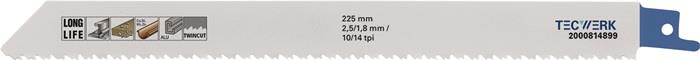 TECWERK 2000814899 Säbelsägeblatt L.225mm B.19mm TPI 10/14 5 St./Karte
