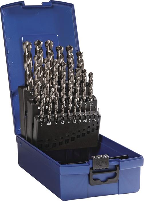 TECWERK  Spiralbohrer-Satz DIN 338 Typ TFL Nenn-Ø 1-13x0,5 mm HSS-Co5 fasennitri