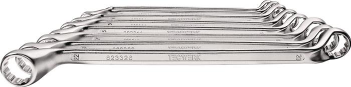 TECWERK  Doppelringschlüssel-Satz  10-teilig Schlüsselweite 6 - 27 mm tief gekrö