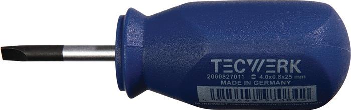 TECWERK 2000827011 Schraubendreher Schneiden-B.4mm Klingen-L.25mm 1K-Griff Rundk