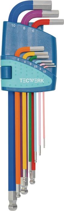 TECWERK  Winkelschraubendreher-Satz  9-teilig Kunststoffhalter SW 1,5 - 10 mm la
